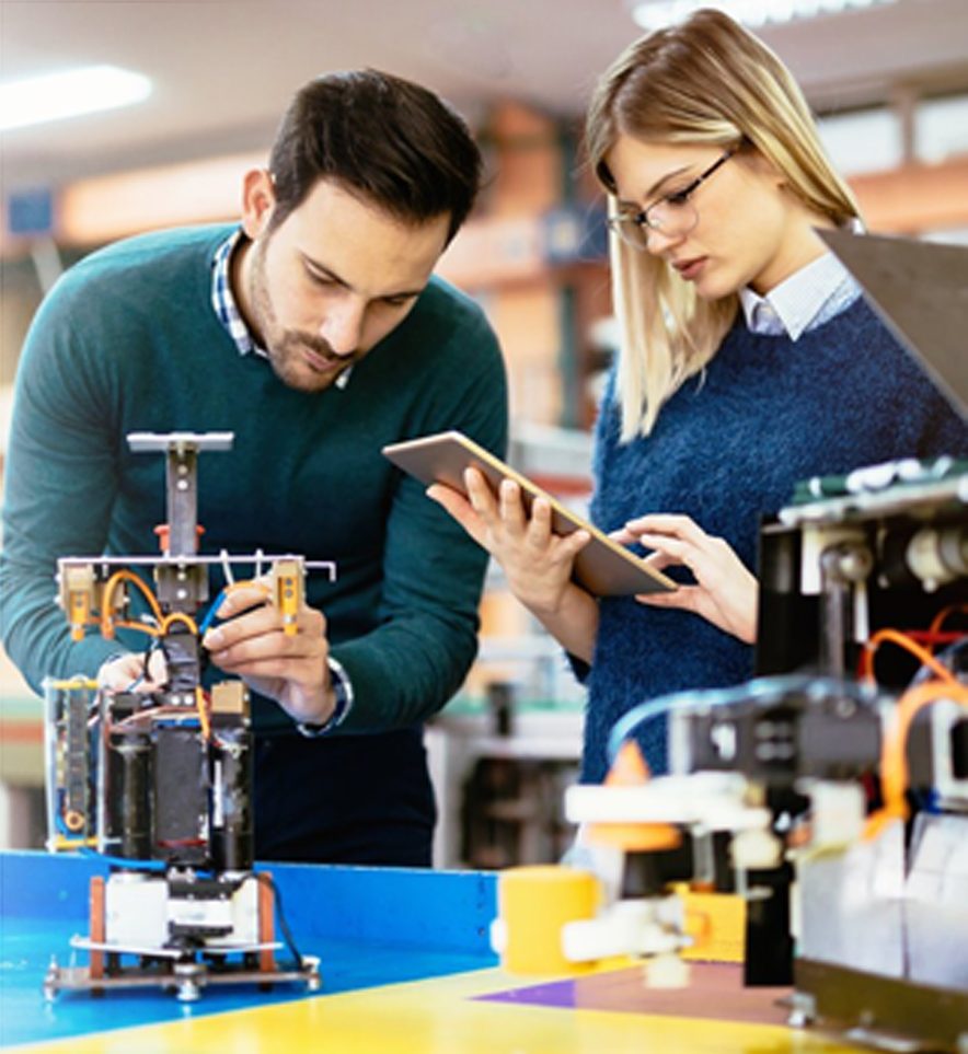 Students Working on a Robot