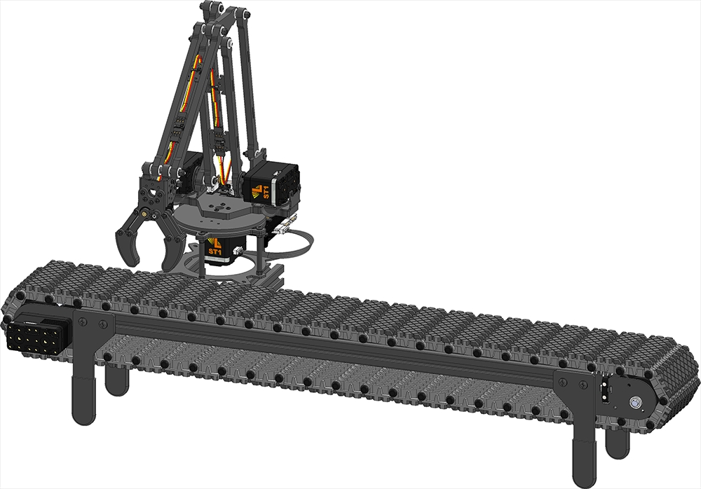 Lynxmotion SESv2 HD Conveyor 3DoF Robot Arm CAD