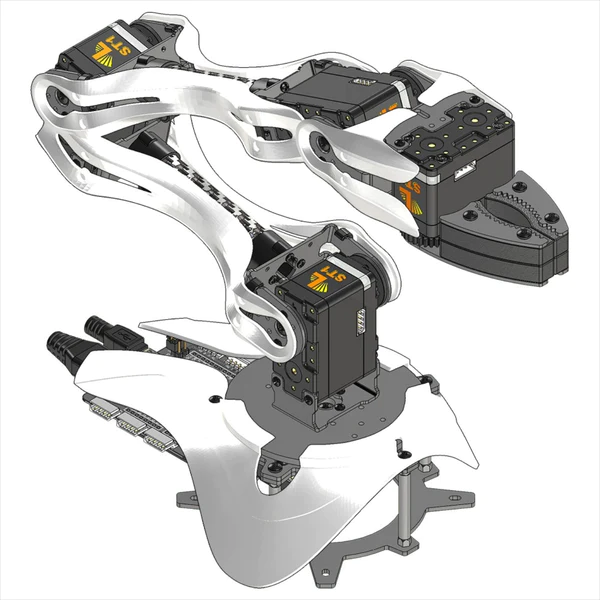 Lynxmotion 4DoF Robot Arm CAD Shells